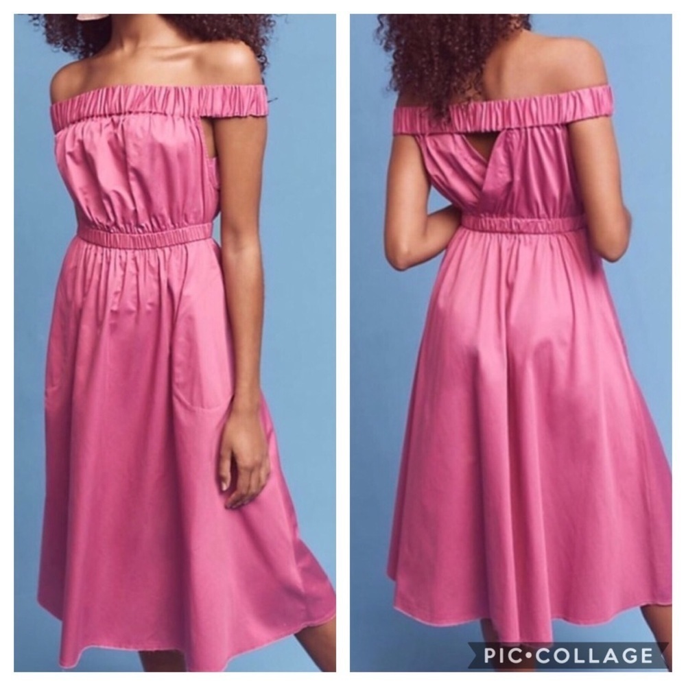 Anthropologie Bardot Maeve Mona Dress pockets fuchsia